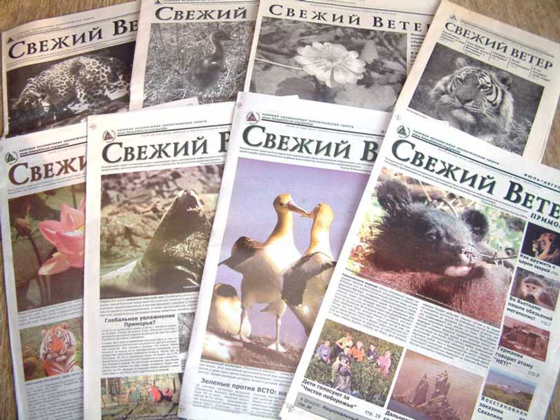 Первые восемь выпусков экологической газеты Свежий Ветер